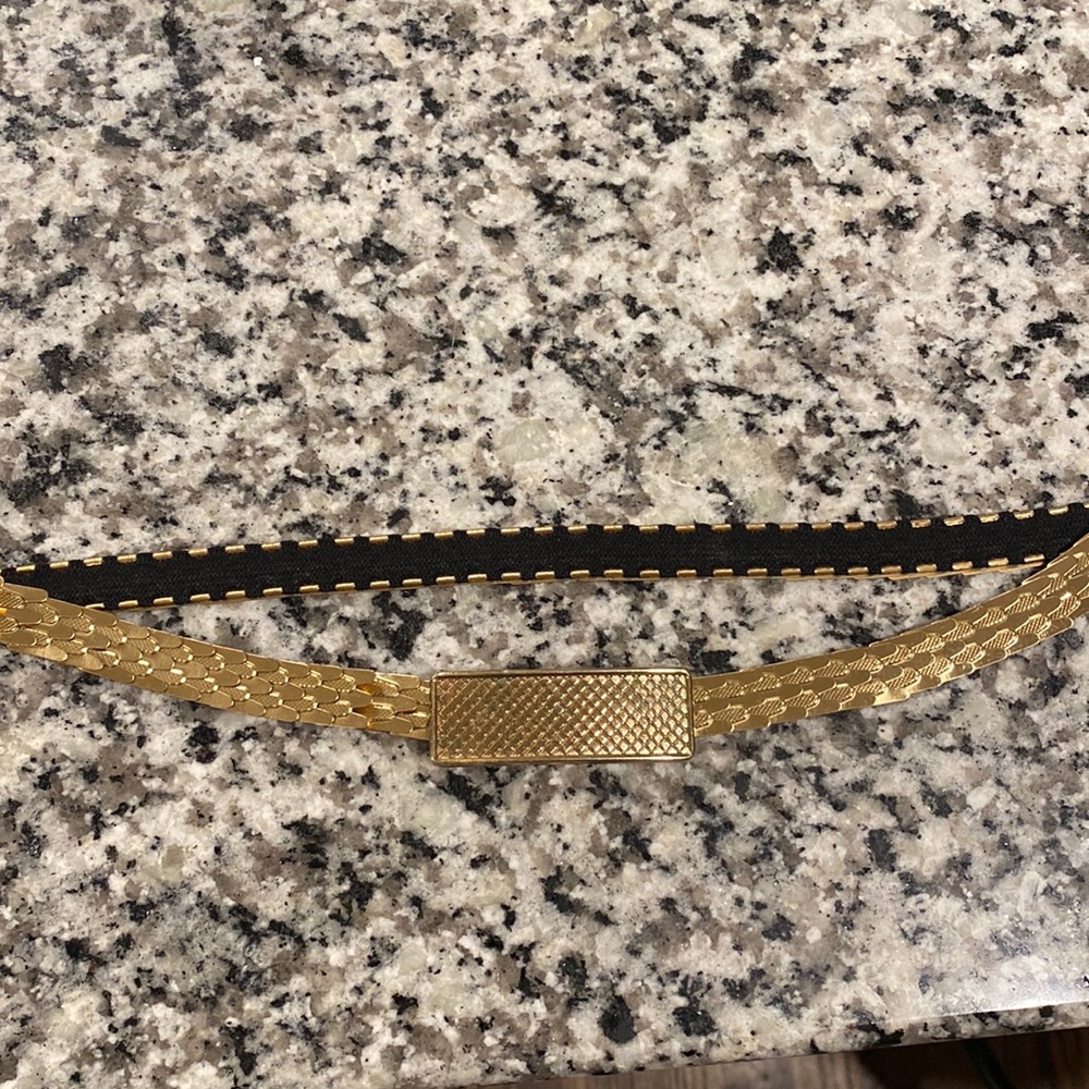 Vintage Gold Metal Stretch Belt